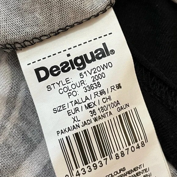 DESIGUAL Cute Abstract Striped Designer Dress. Size XL - Picture 9 of 14